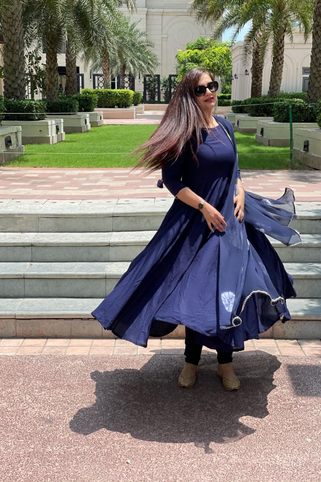 NAVY BLUE FLARED SUIT SET