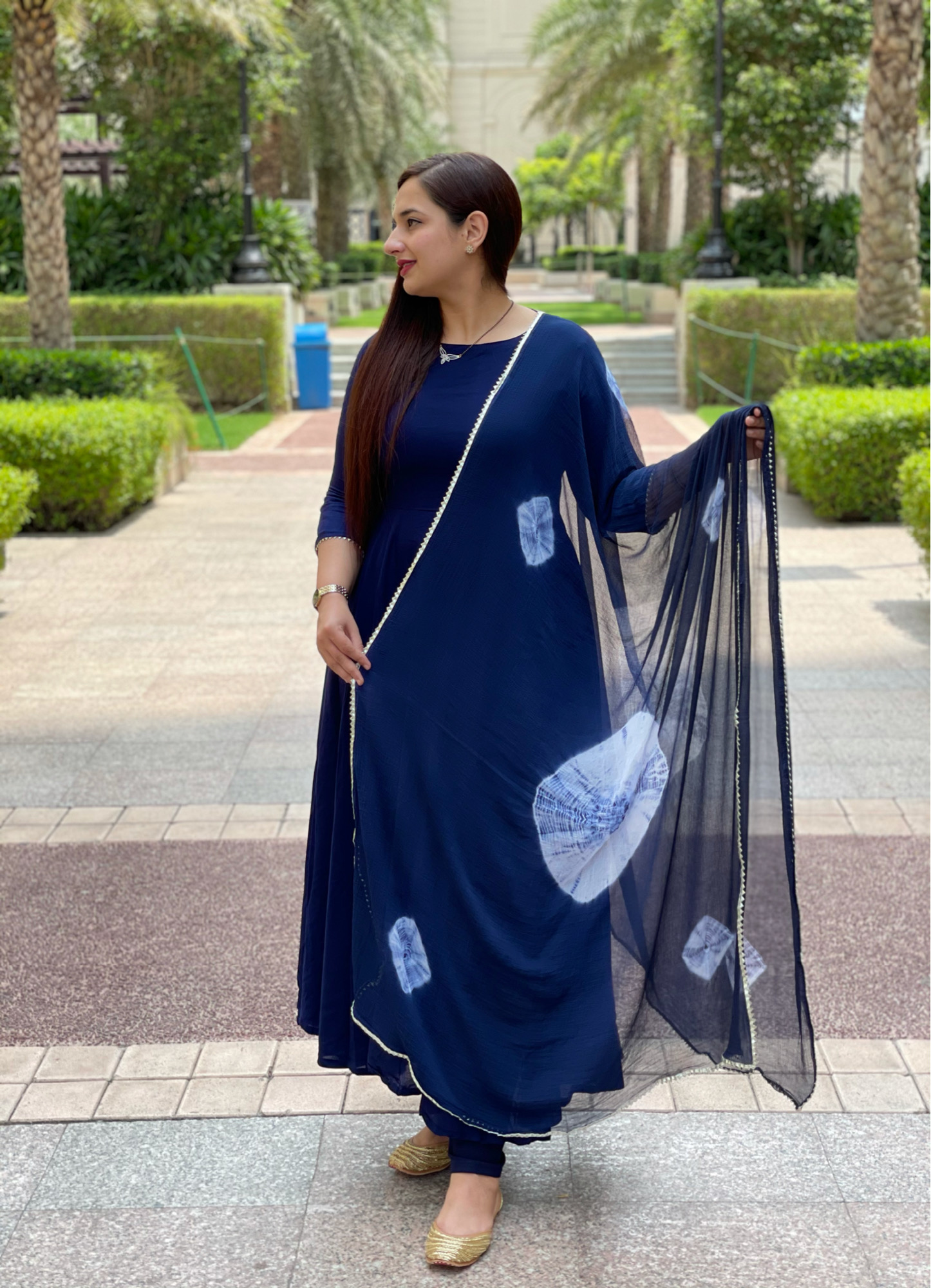 NAVY BLUE FLARED SUIT SET