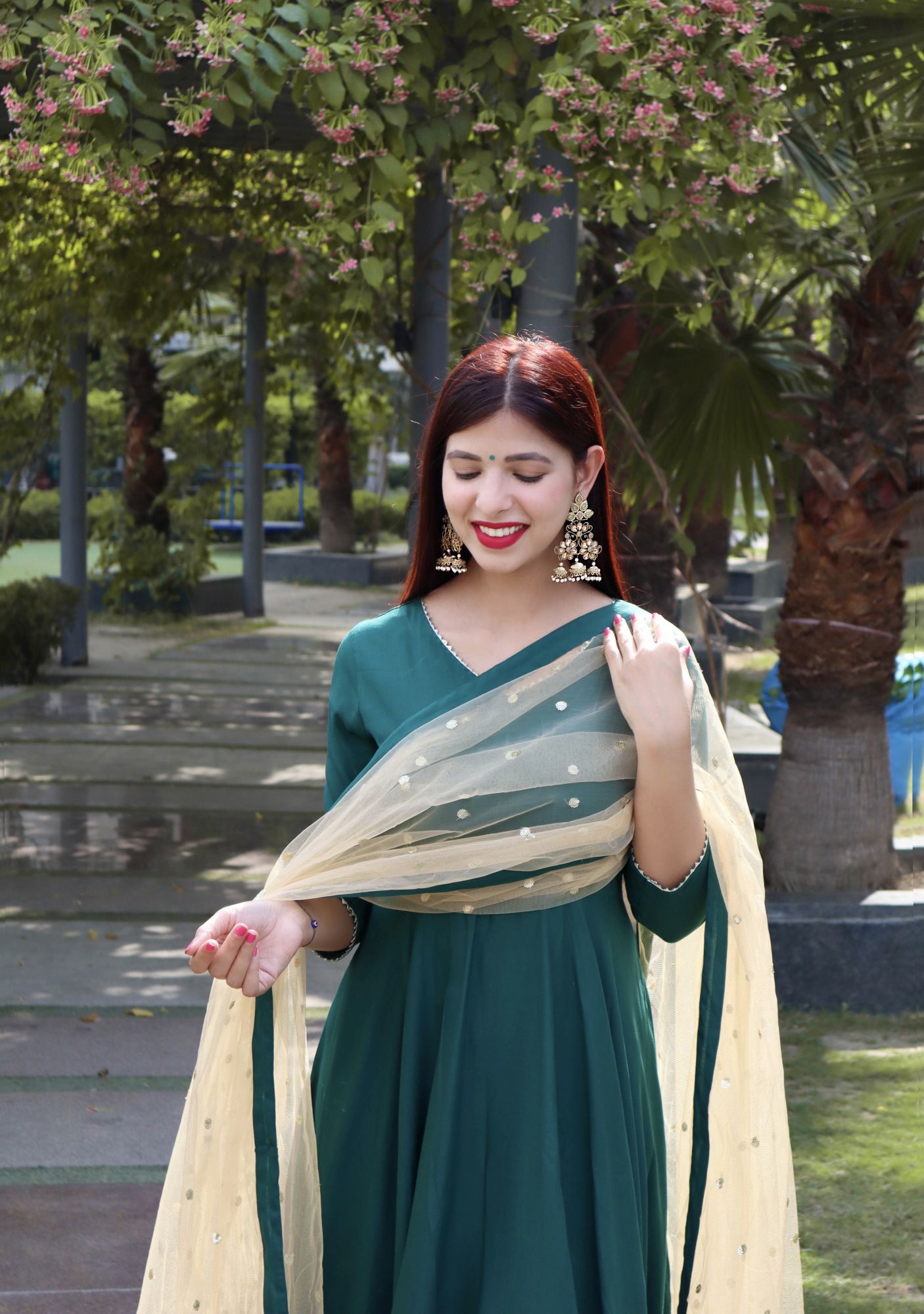 OLIVE SEQUINED FLARED SUIT SET