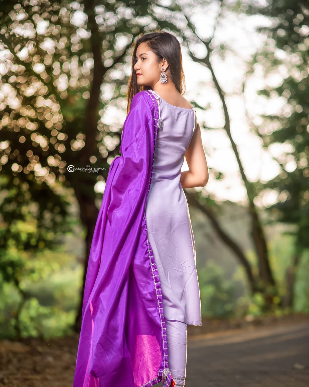 LILAC GOTA LACE KURTA SET