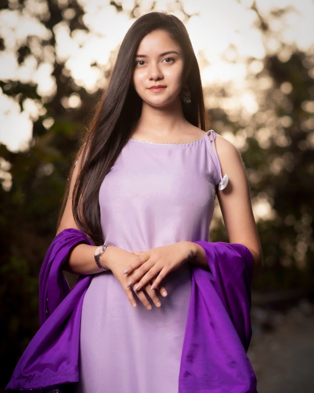 LILAC GOTA LACE KURTA SET