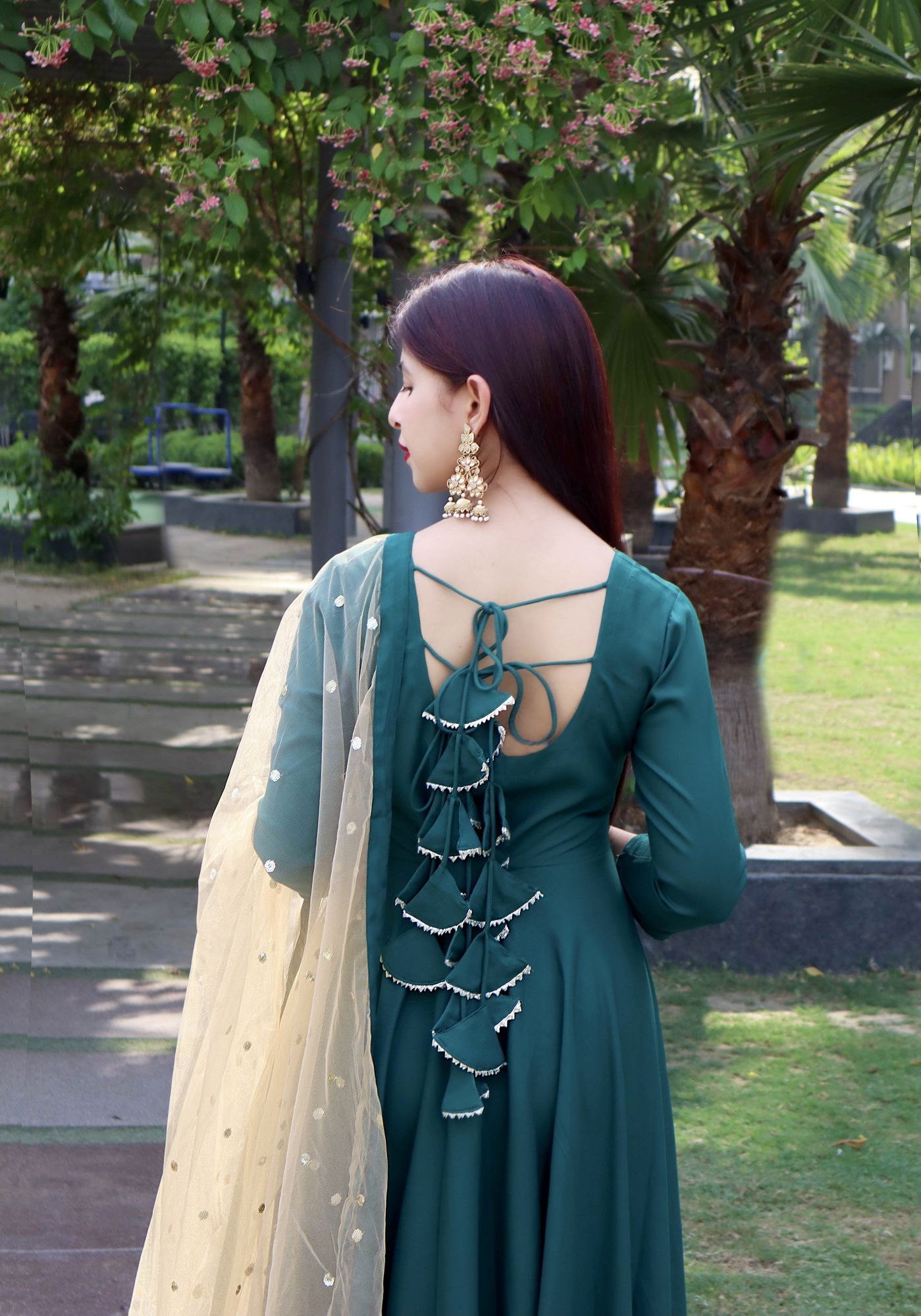 OLIVE SEQUINED FLARED SUIT SET