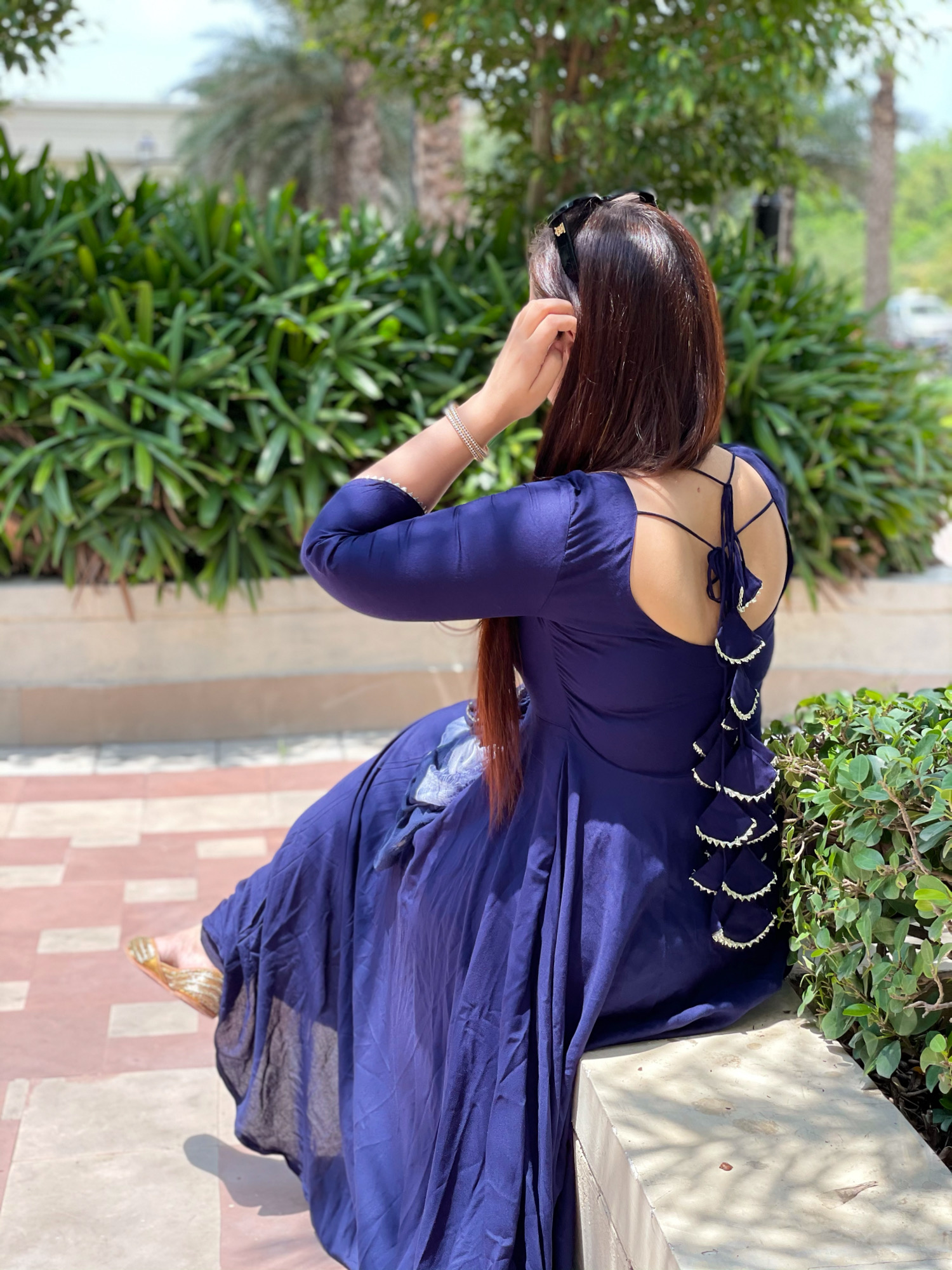 NAVY BLUE FLARED SUIT SET