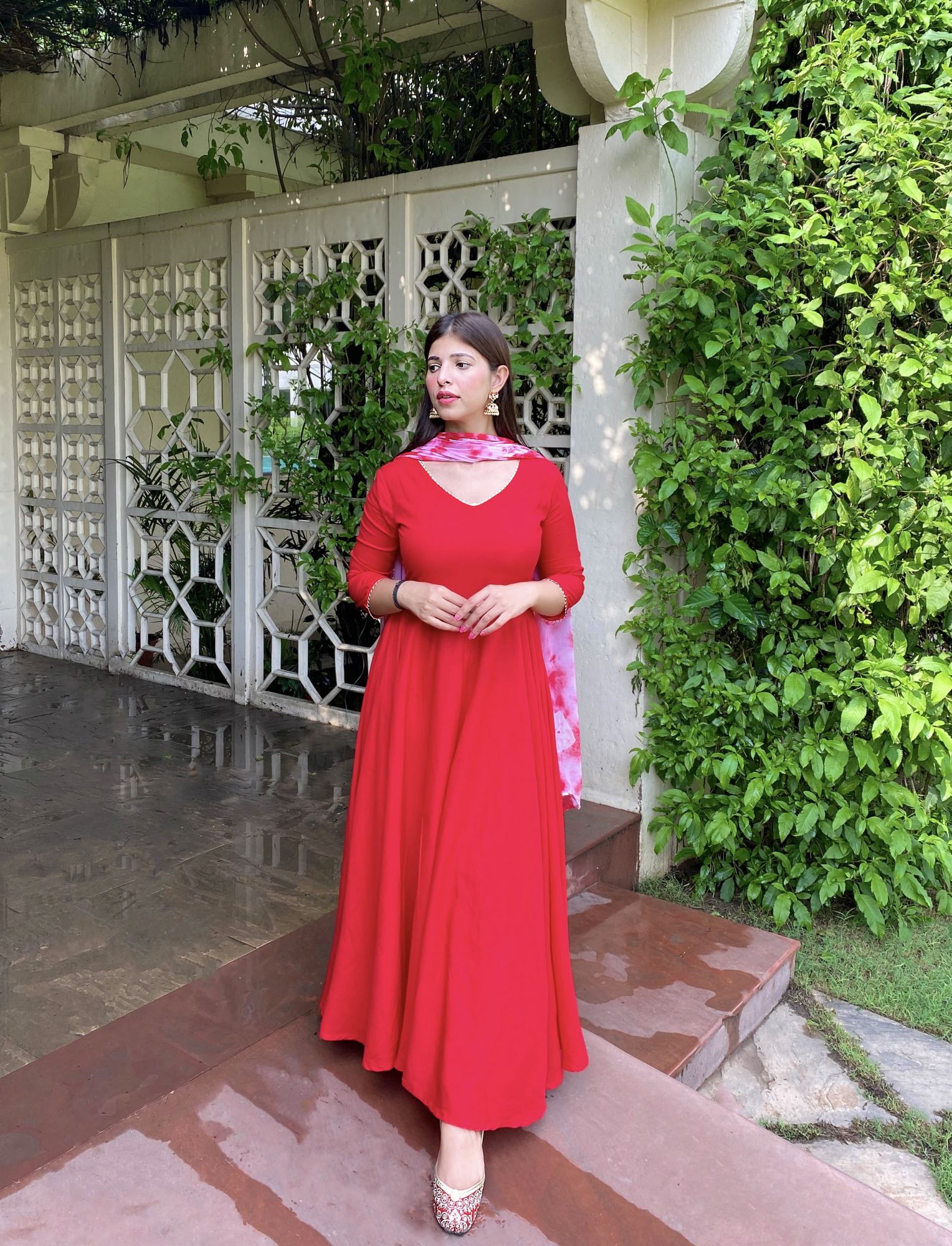 SCARLETT RED FLARED SUIT SET