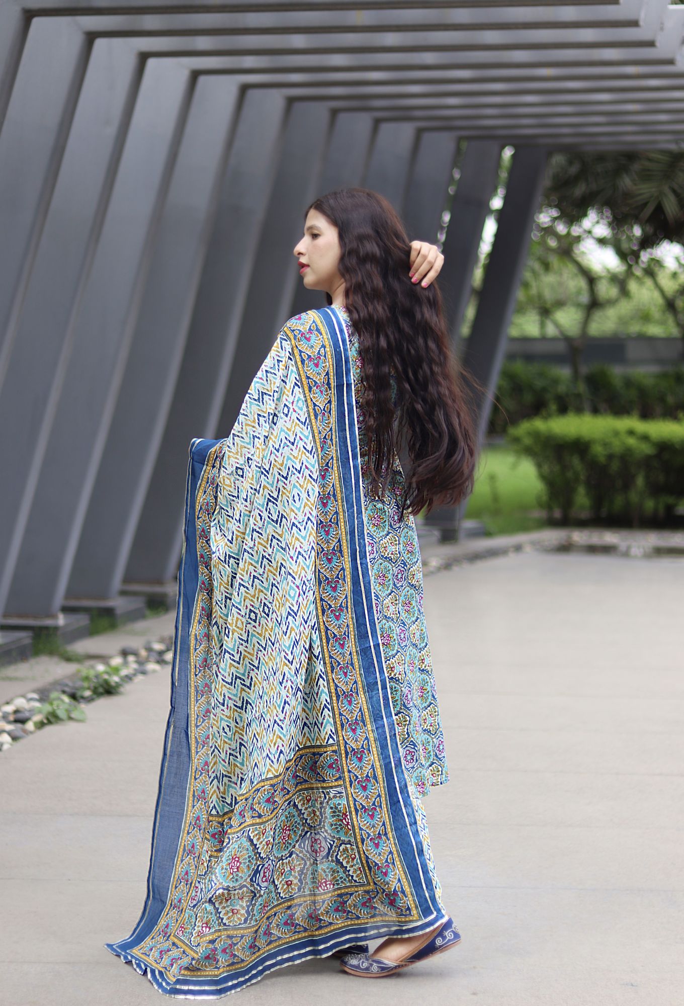 BLUE COTTON KURTA SET