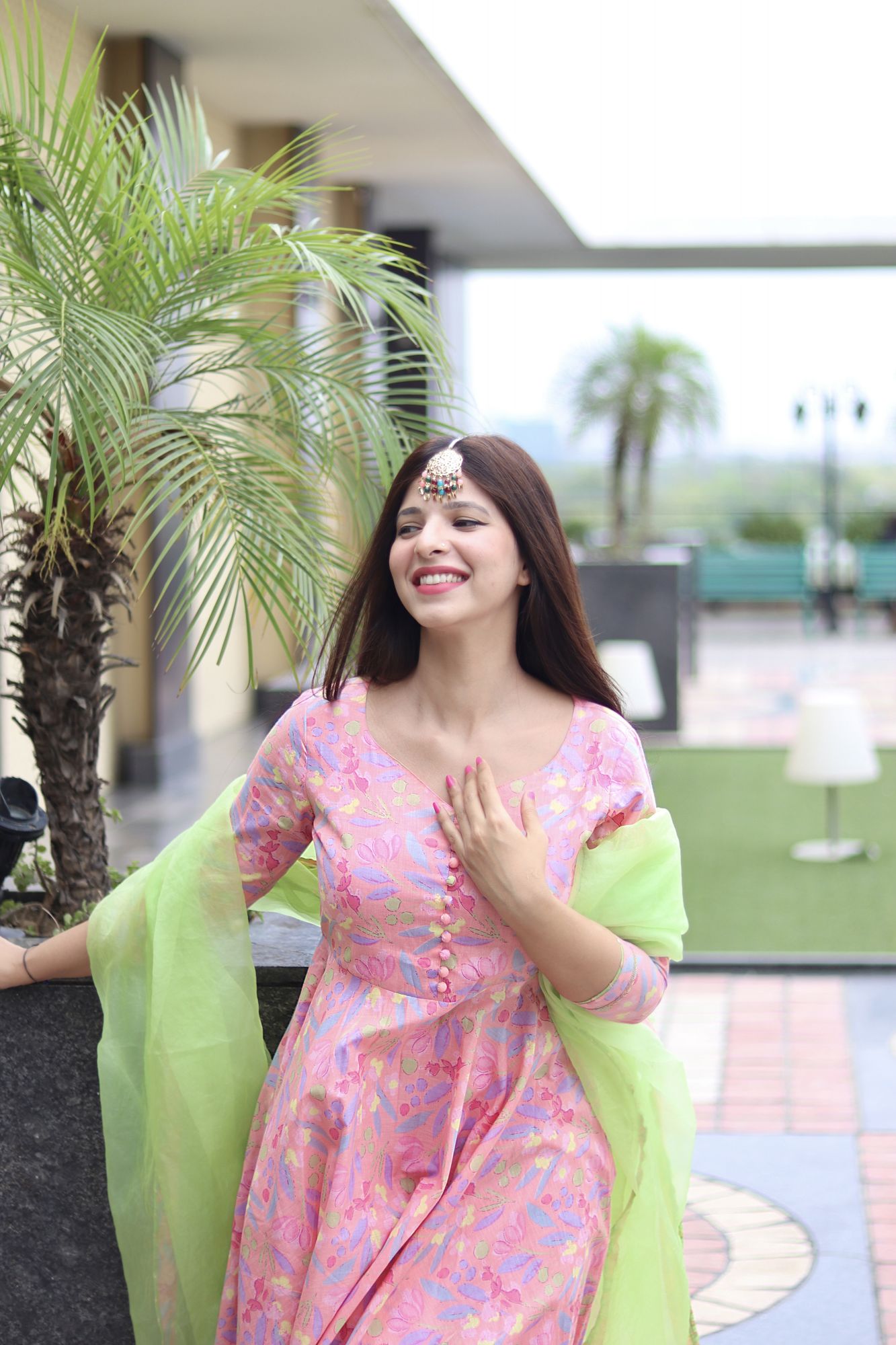 PINK COTTON FLORAL SUIT SET