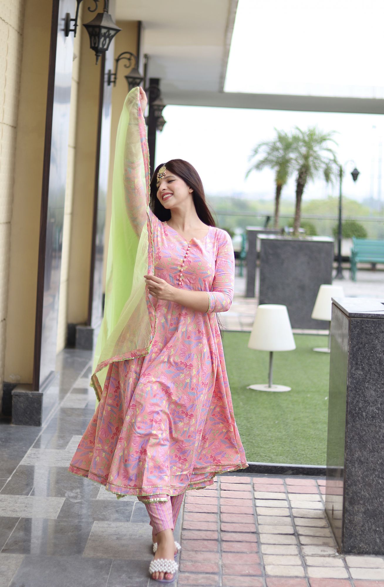 PINK COTTON FLORAL SUIT SET