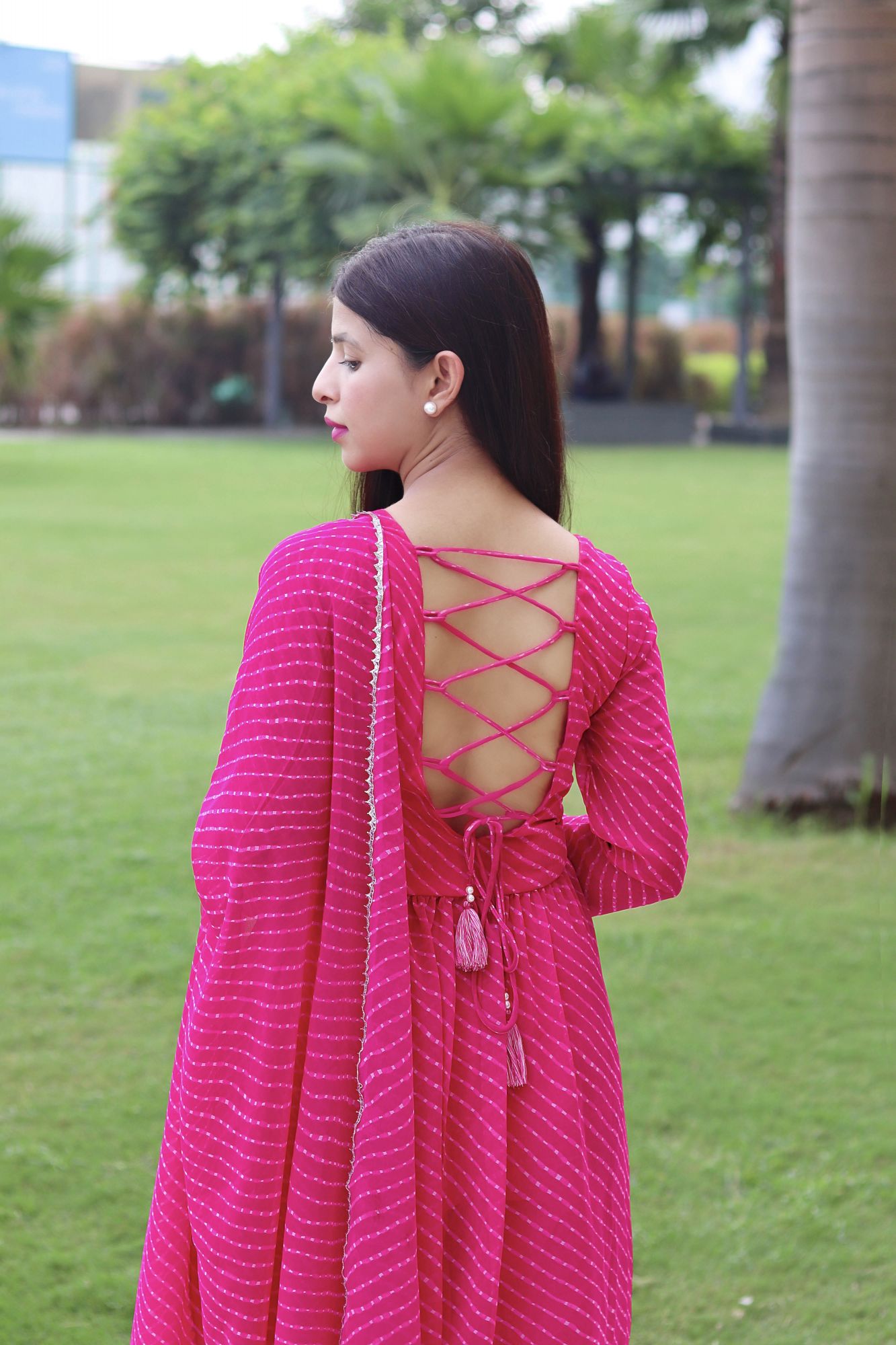 HOT PINK GEORGETTE FLOWY SUIT SET