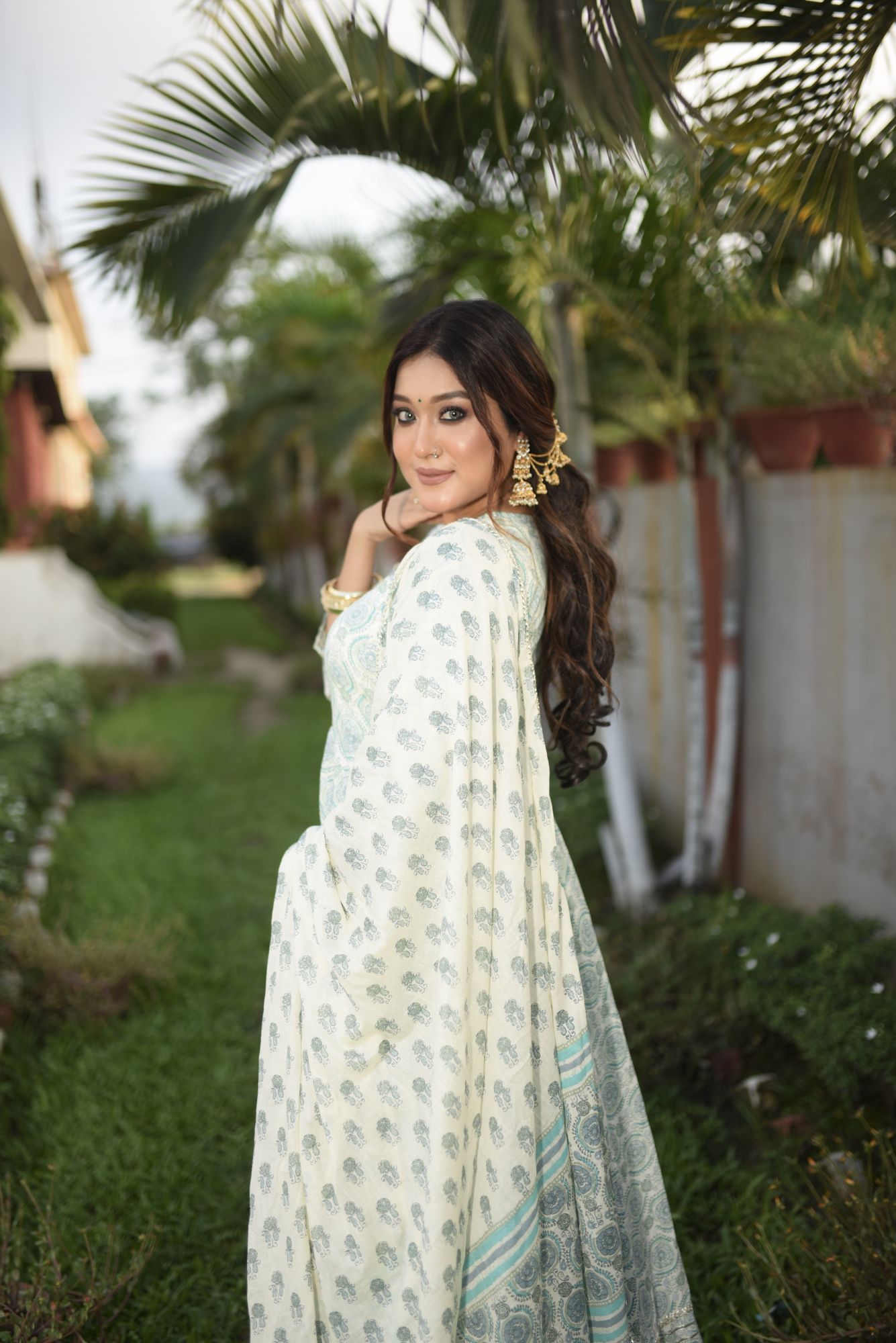 GREEN PRINTED GOTA PATTI SUIT SET