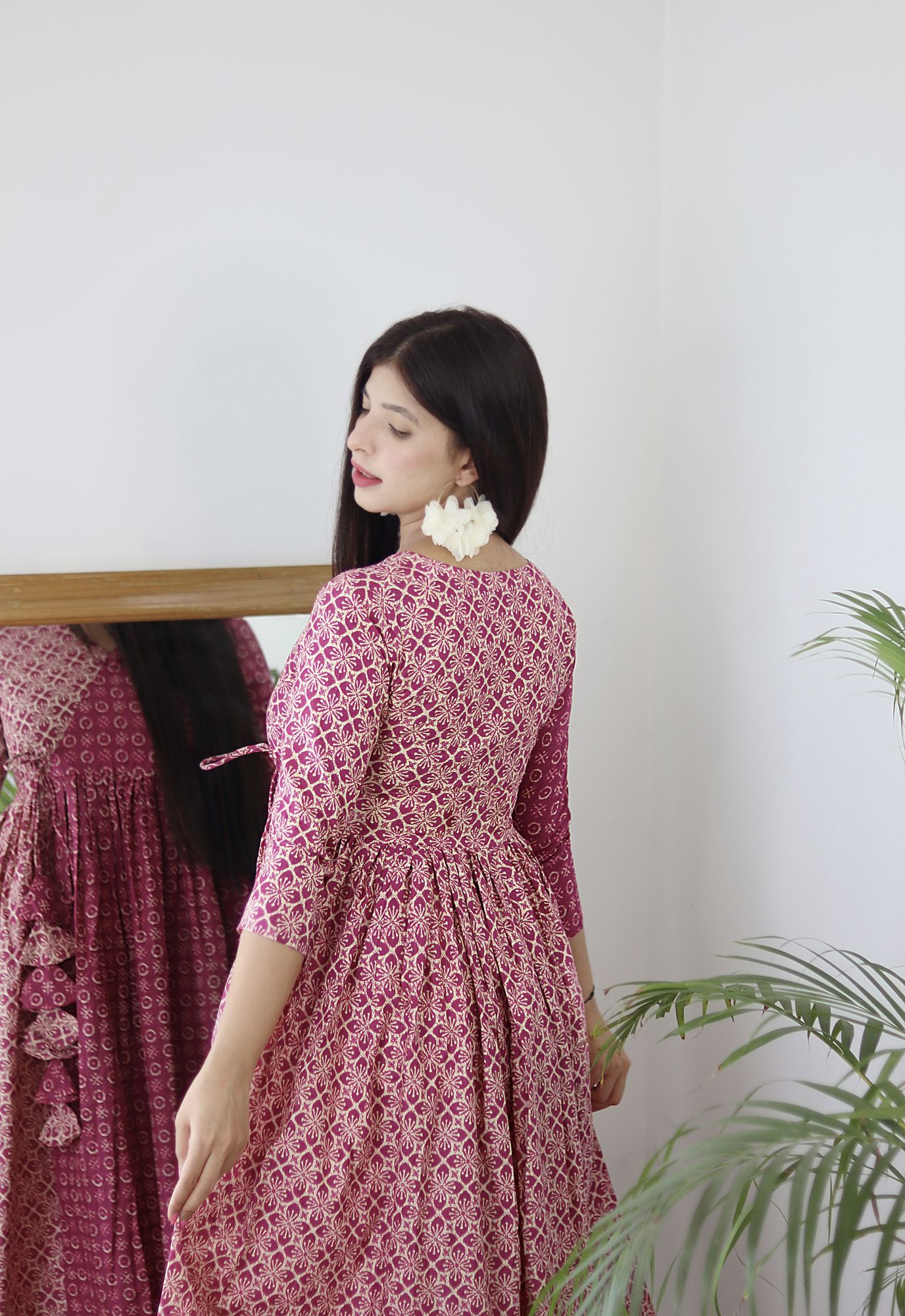 PINK FLORAL ANGRAKHA DRESS