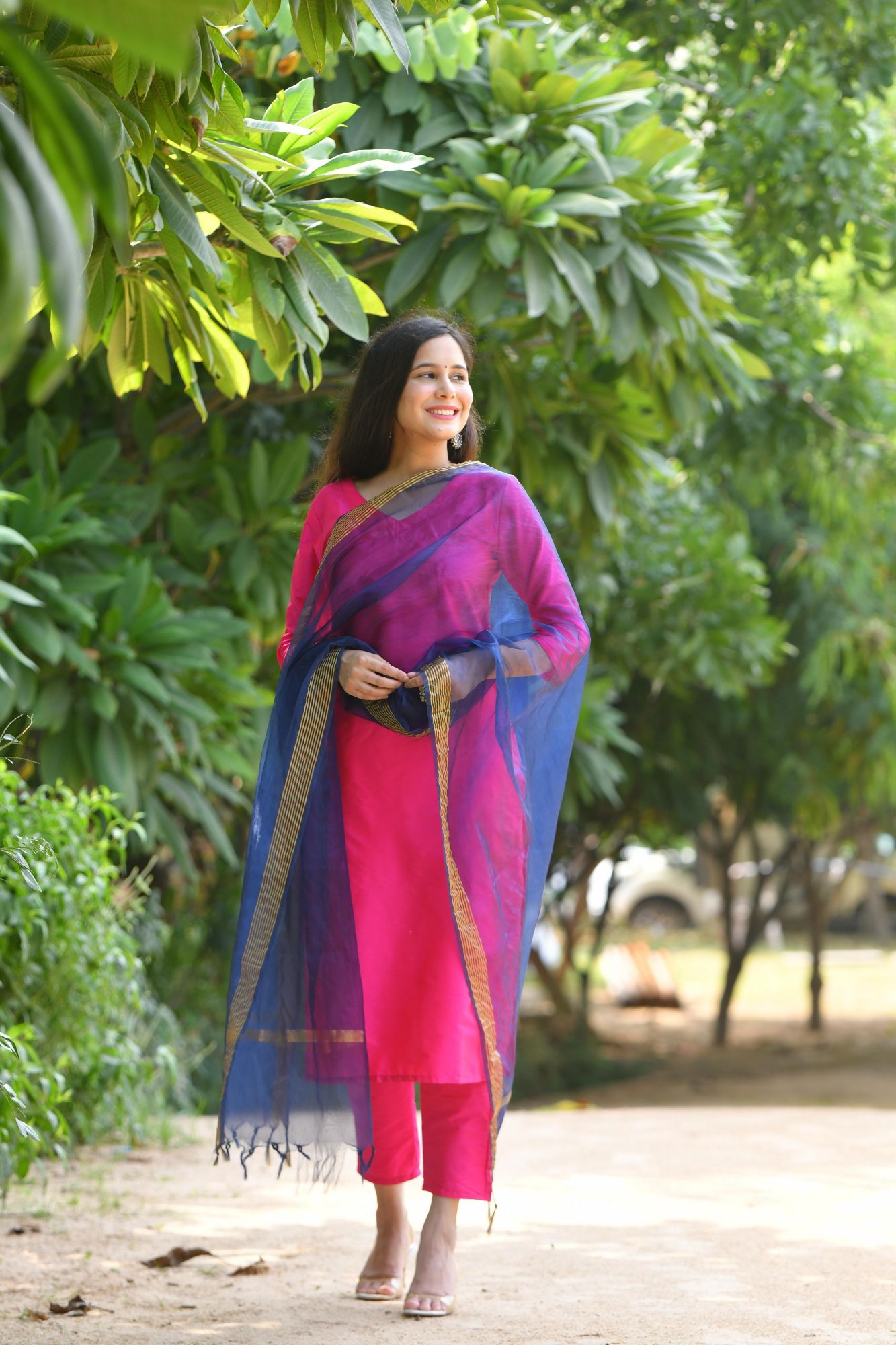 PINK SILK CASUAL KURTA SET