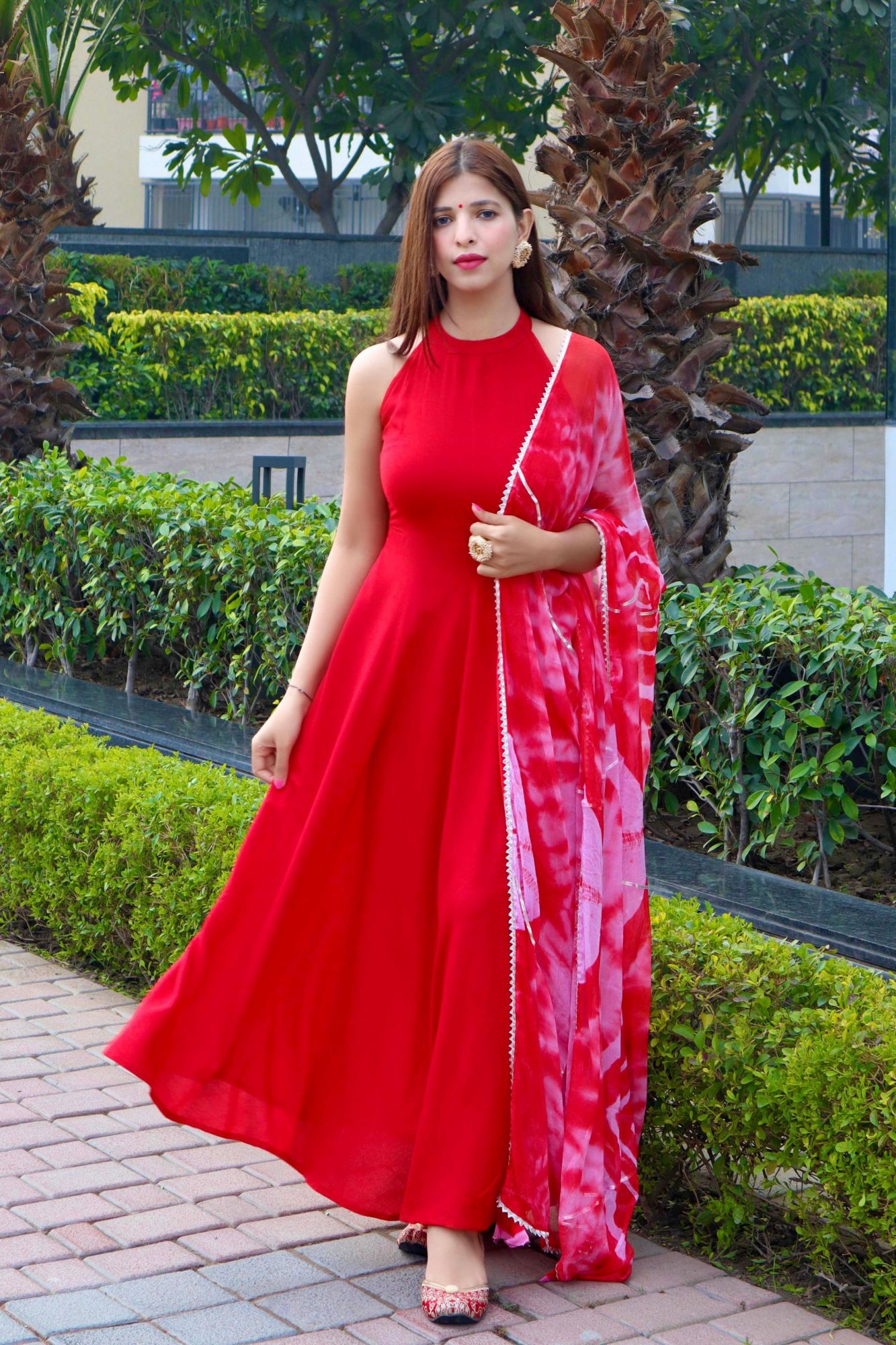 SOOTHING RED SOLID SUIT SET