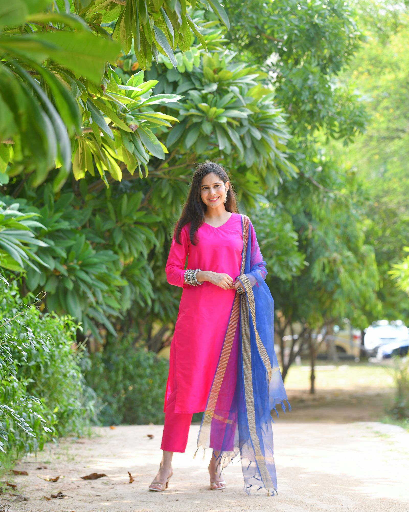 PINK SILK CASUAL KURTA SET