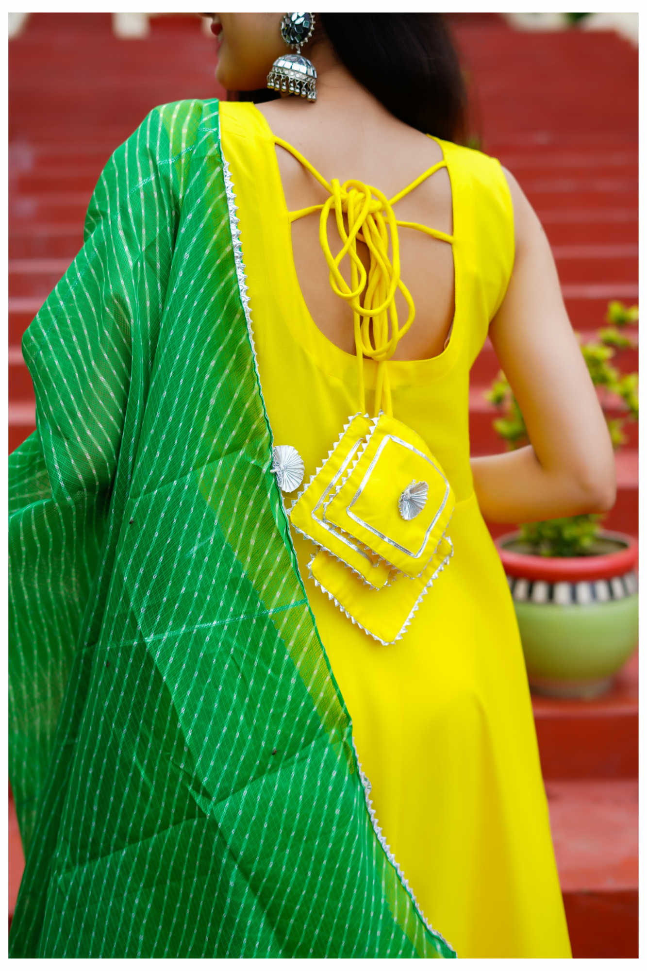 CHIC YELLOW TASSAL SUIT SET