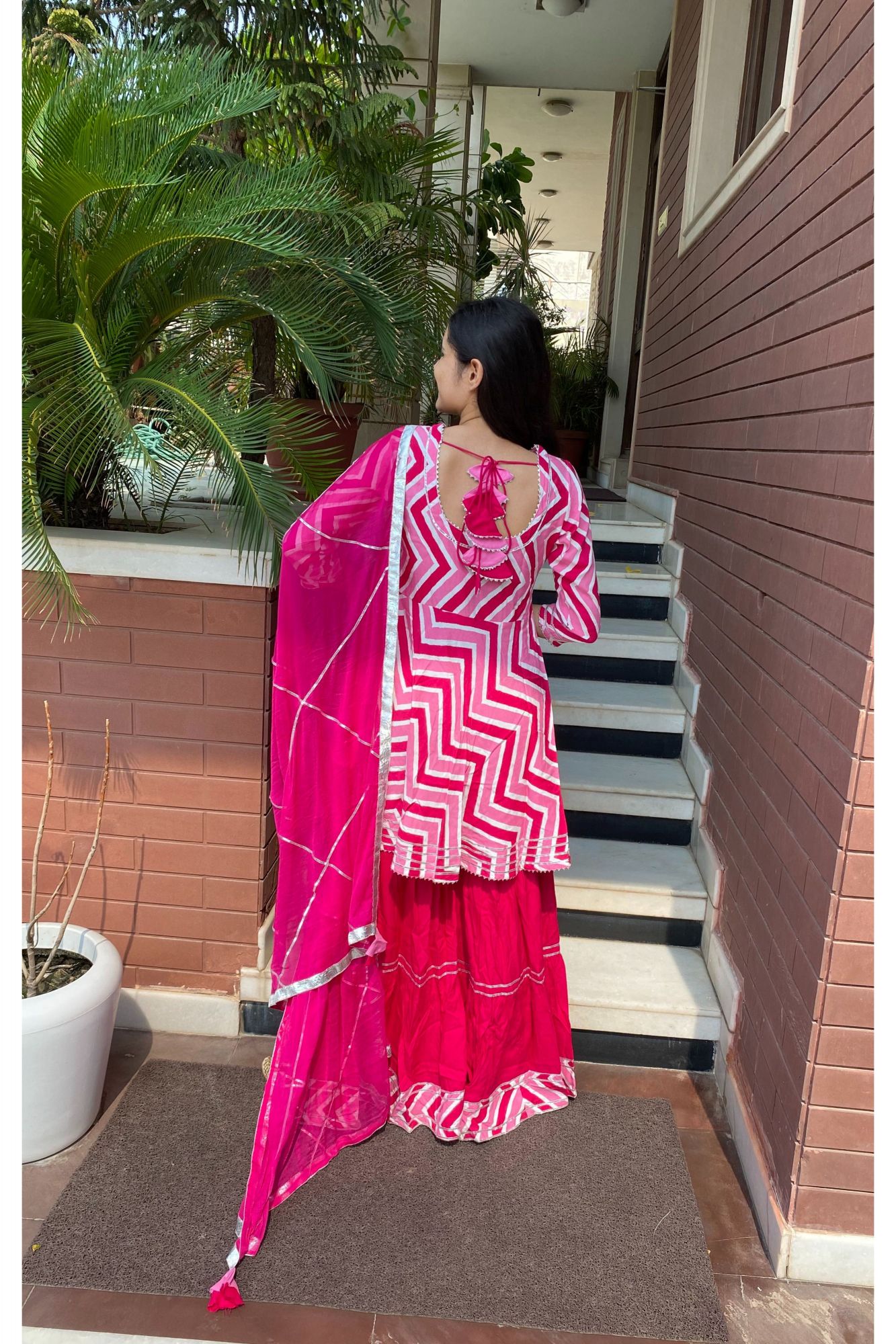 SHADES OF PINK FLOWY SHARARA SET