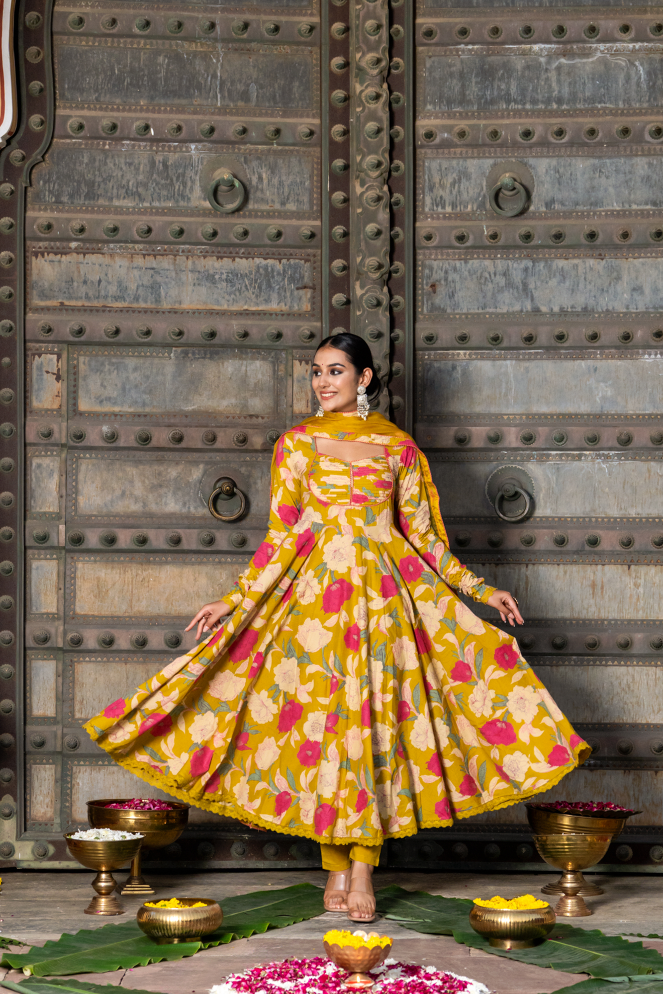 MUSTARD MELODY COTTON SUIT SET