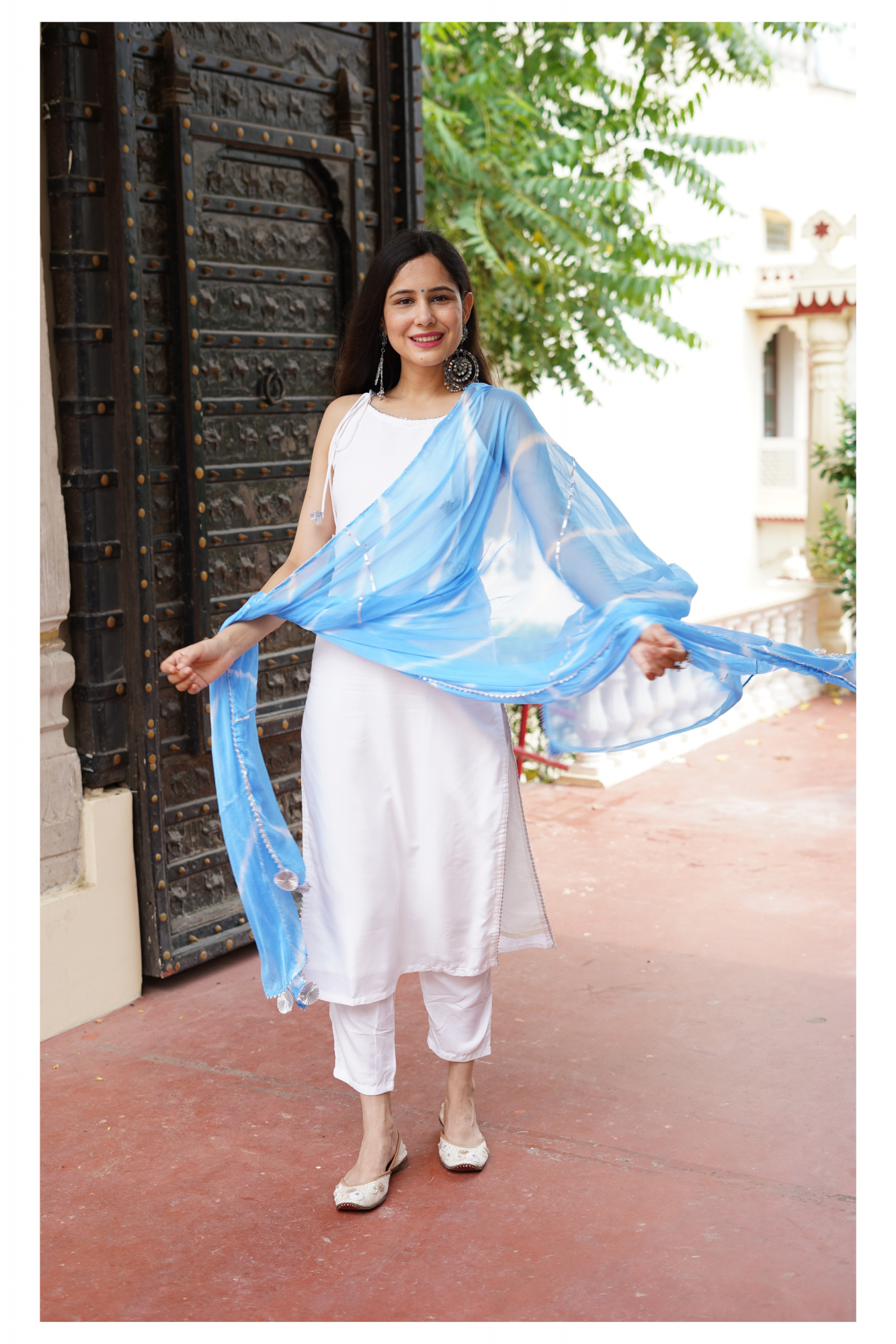 WHITE SOLID CASUAL KURTA SET