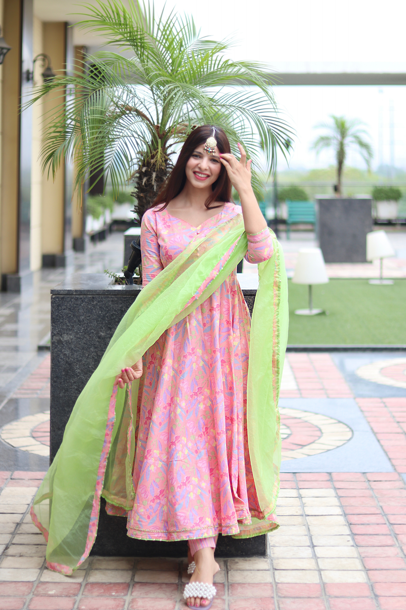 PINK COTTON FLORAL SUIT SET