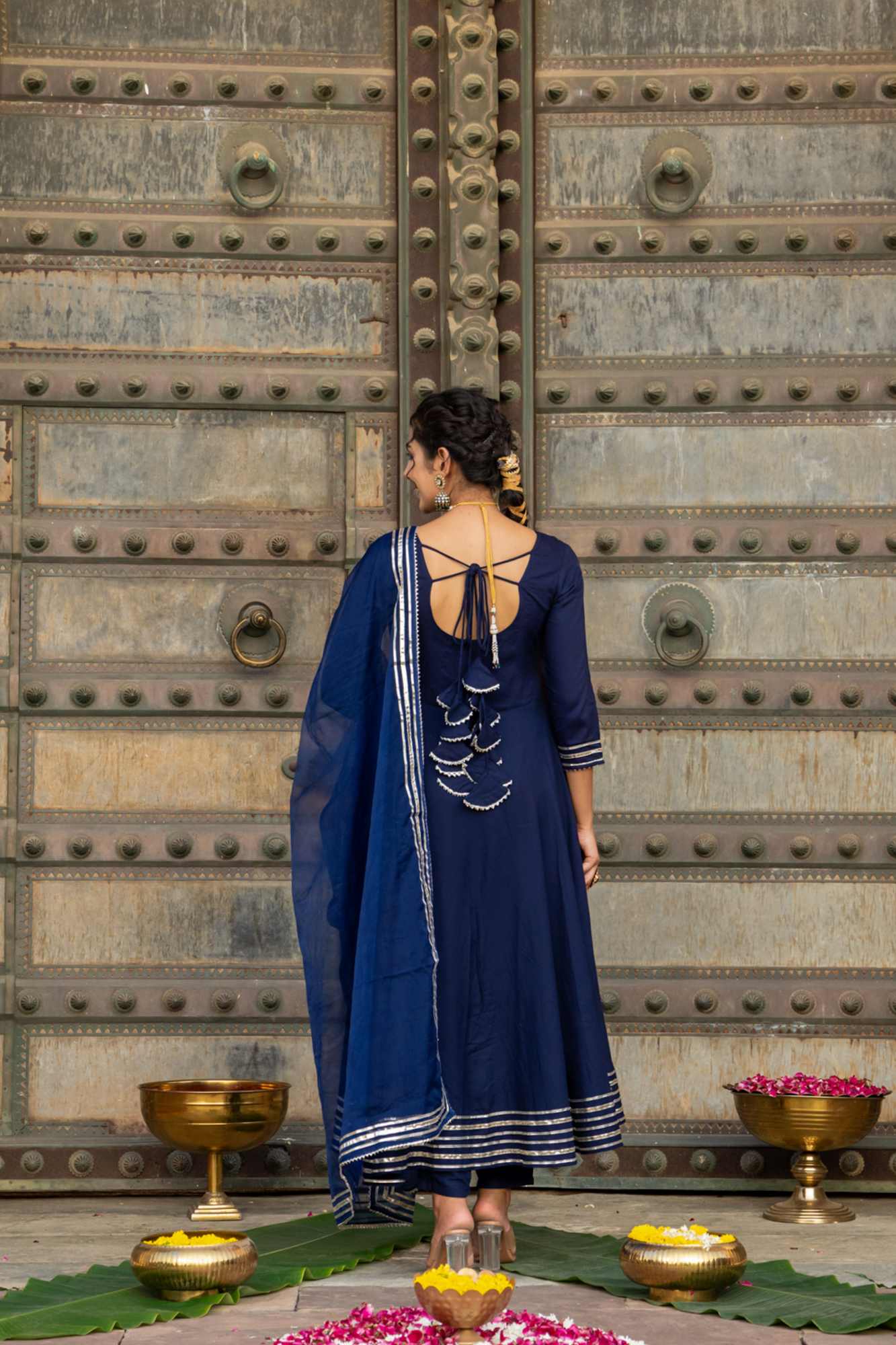 BLUE SERENITY ZARI ANARKALI SET