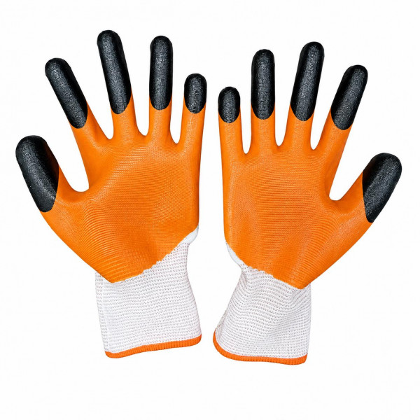 Image of Black Finger Tiger Half Coated Gloves Officer