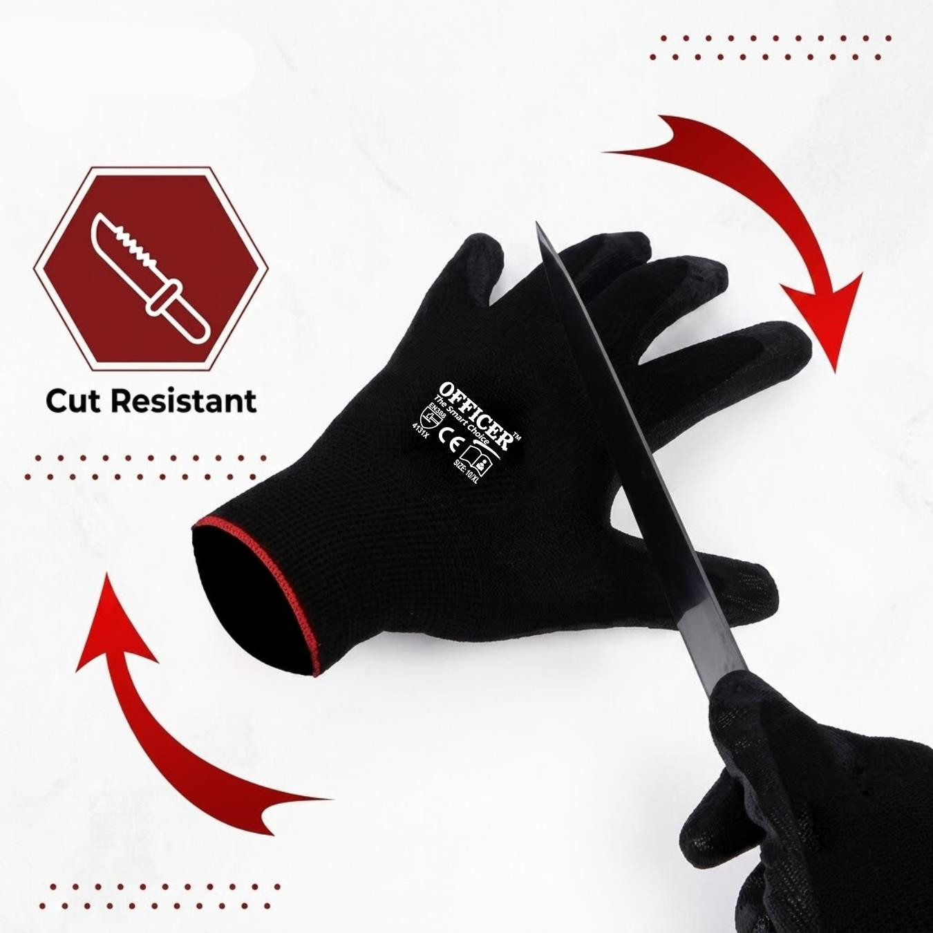 Black on Black Nitrile Coated Gloves
