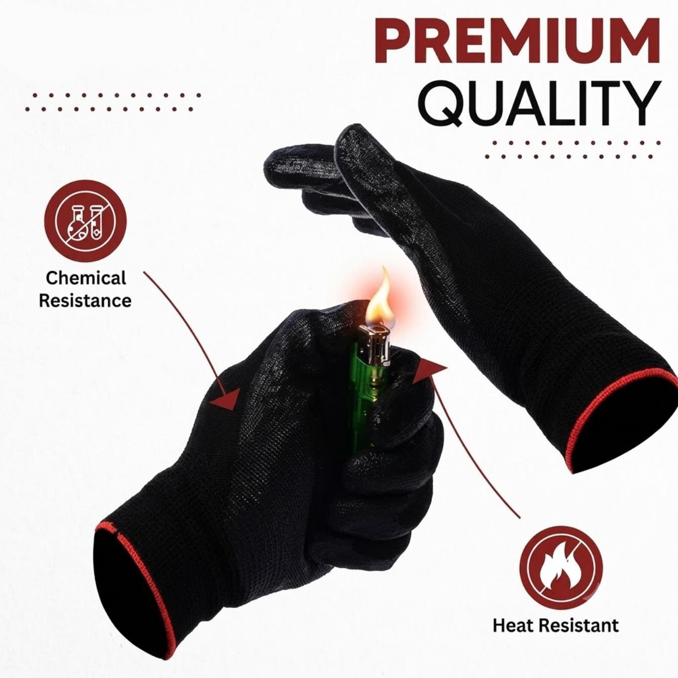 Black on Black Nitrile Coated Gloves