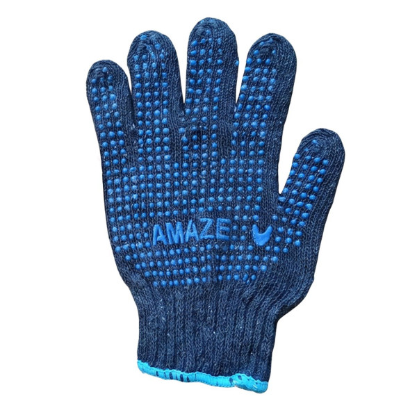 Image of Cotton Dotted Blue Gloves Amaze