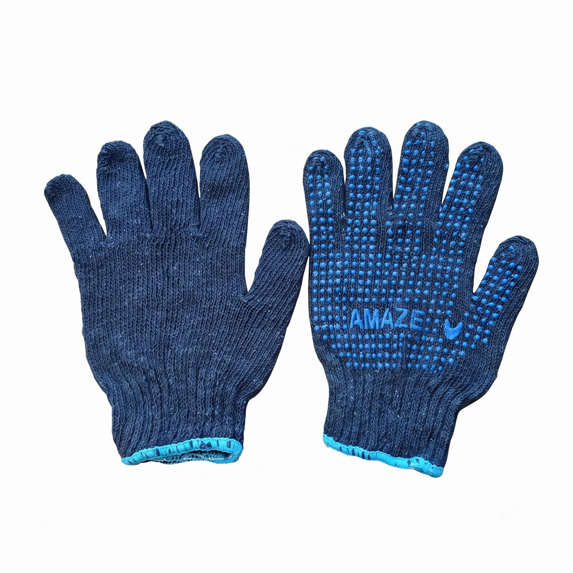 Cotton Dotted Blue Gloves Amaze