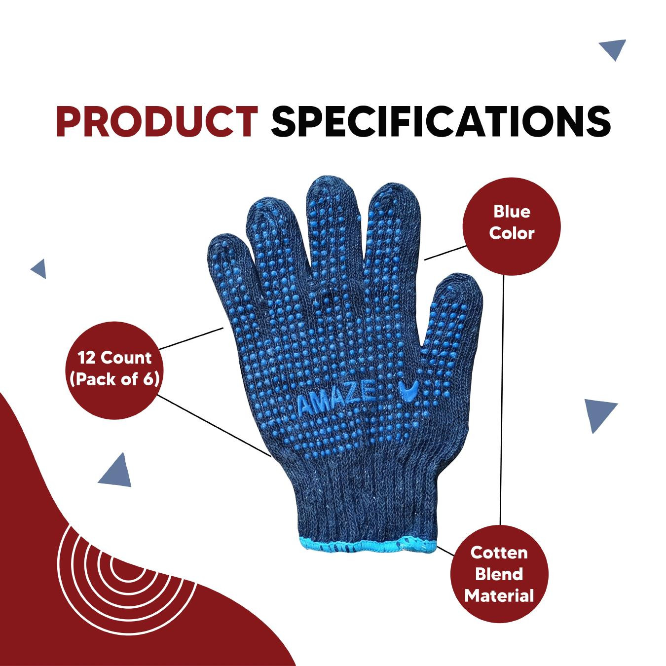 Cotton Dotted Blue Gloves Amaze