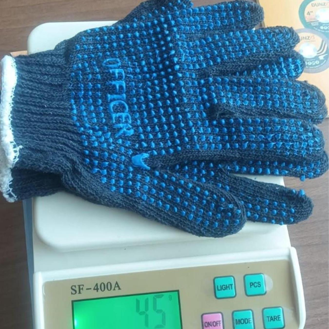 Cotton Dotted Blue Gloves Officer