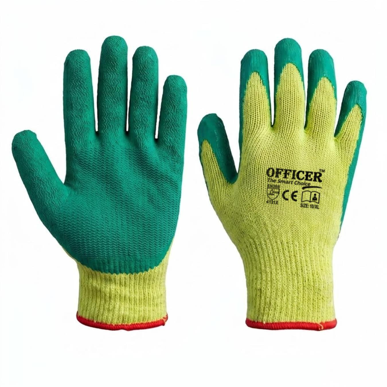 Green Crinkle N Yellow Gloves Officer