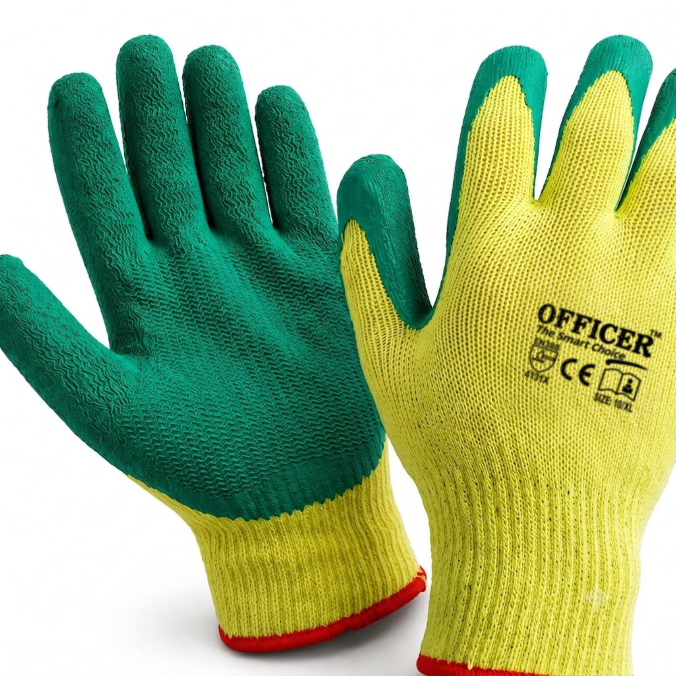 Green Crinkle N Yellow Gloves Officer