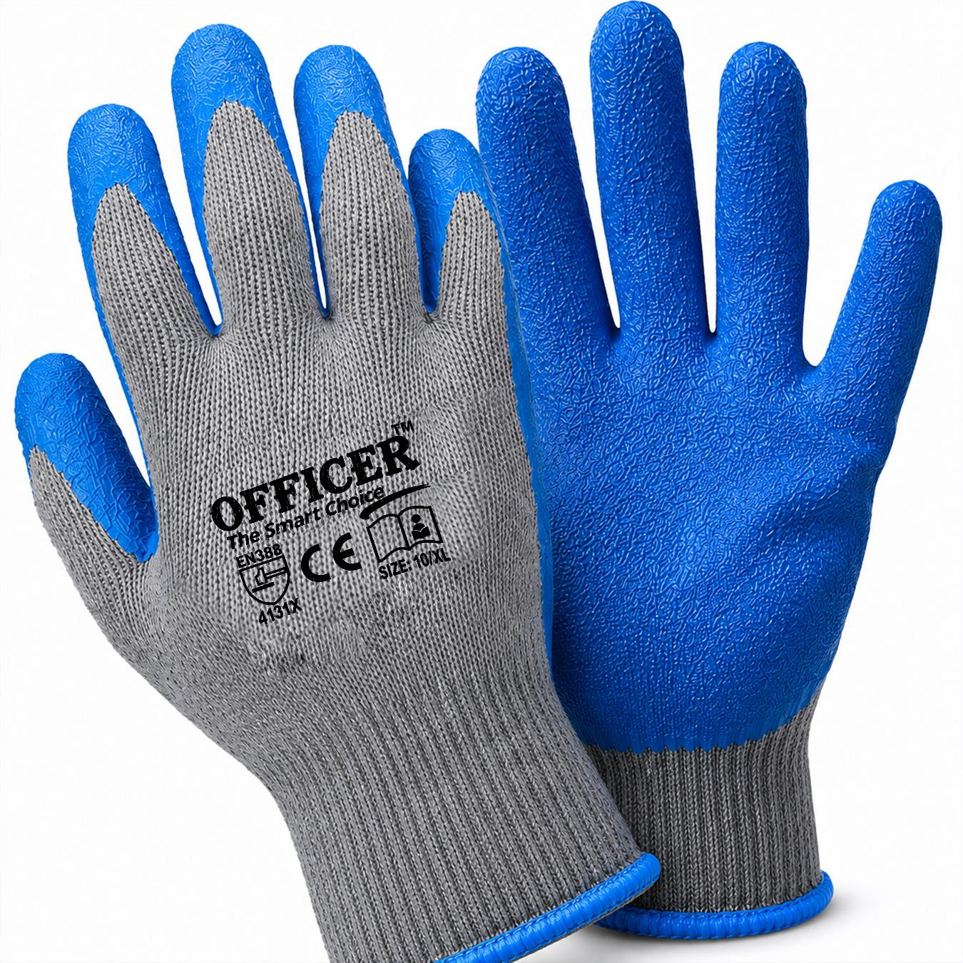 Grey N Blue Gloves