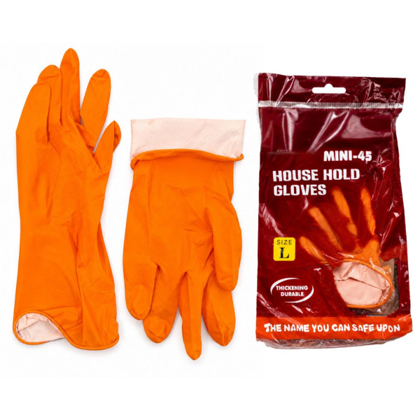 Image of Latex Household Gloves Orange