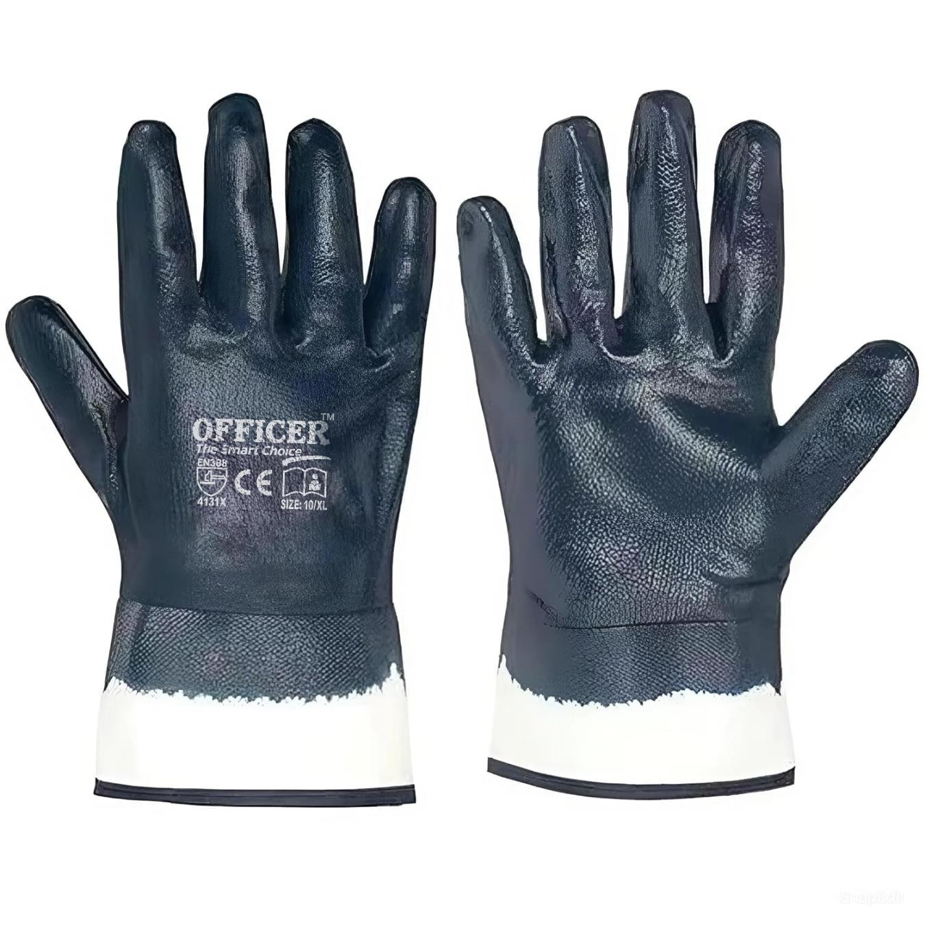 Open Blue Cuff Gloves