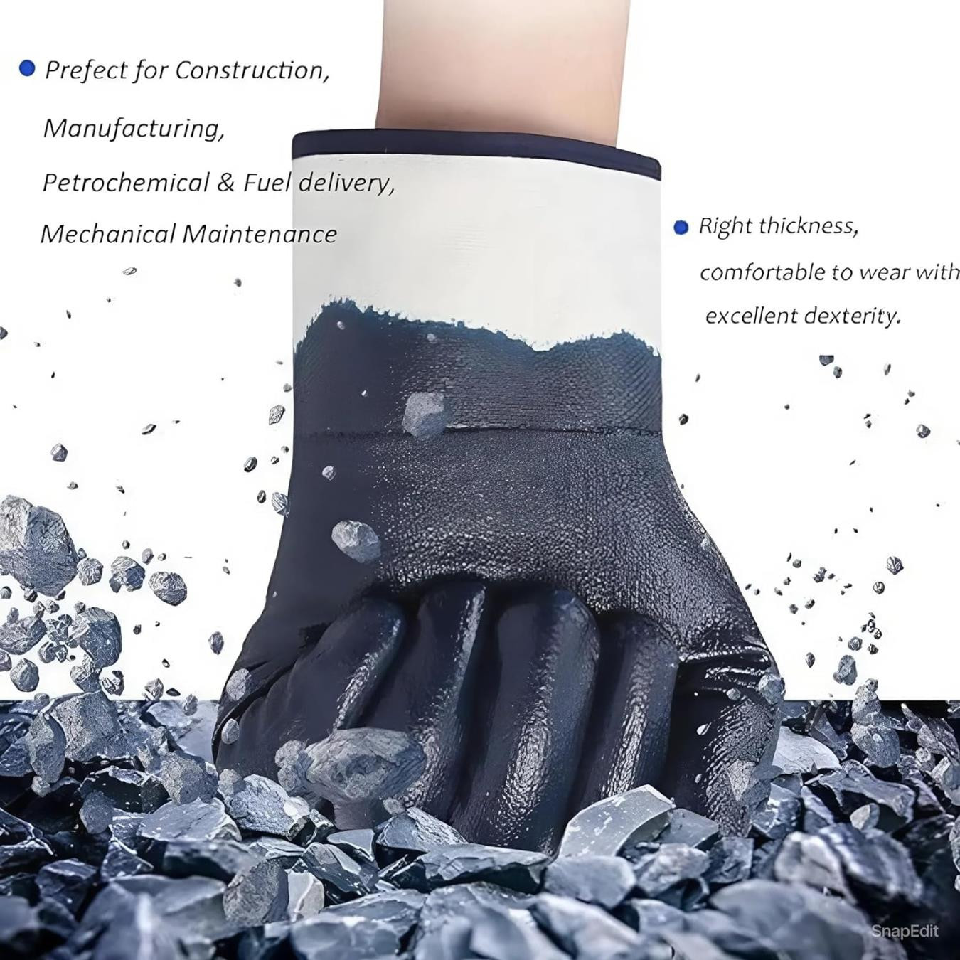 Open Blue Cuff Gloves