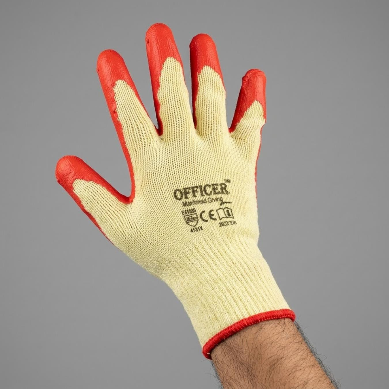 Orange Crinkle N Yellow Gloves Officer
