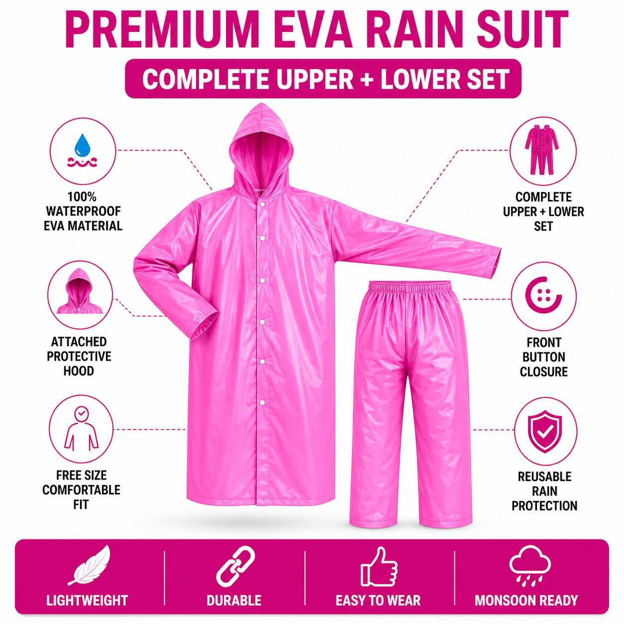 Rain Coat Eva Upper  Lower Mix Colour