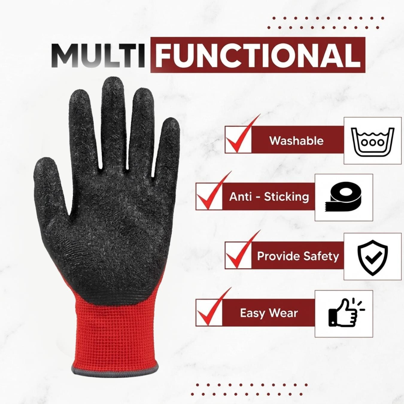 Red N Black Cut Resistance Gloves Officer