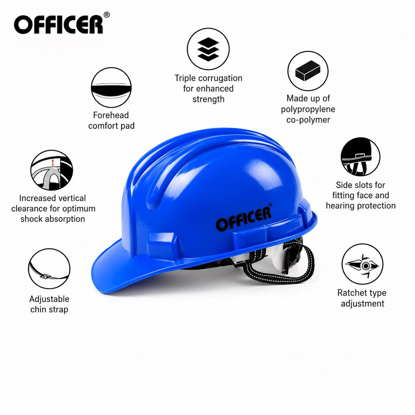 Safety Helmet Ratchet Officer