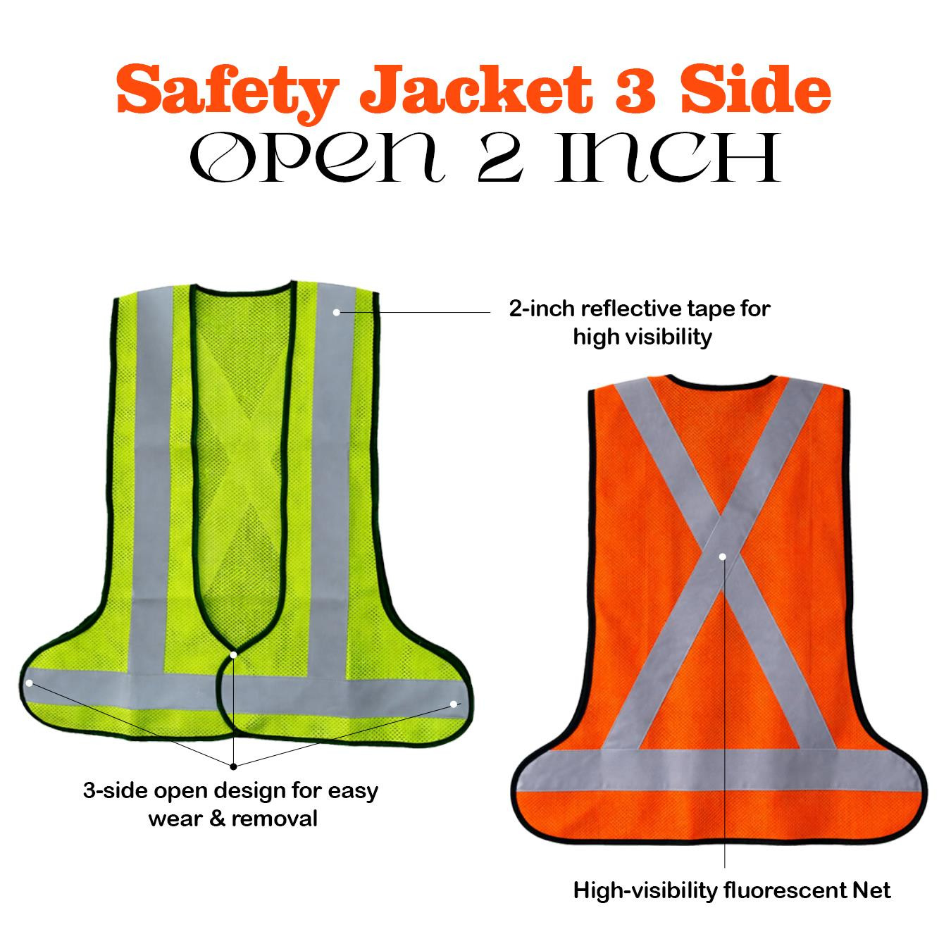 Safety Jacket 3 Side Open 2 inch