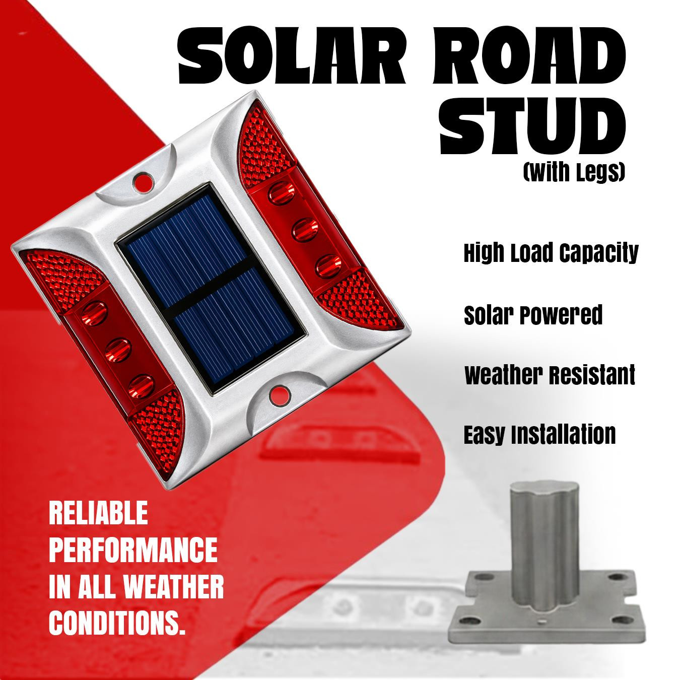 Solar Road Stud With Legs