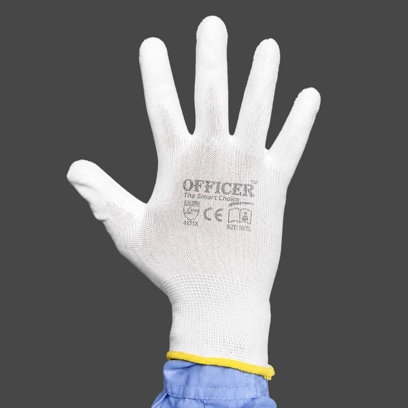 White on White PU Gloves