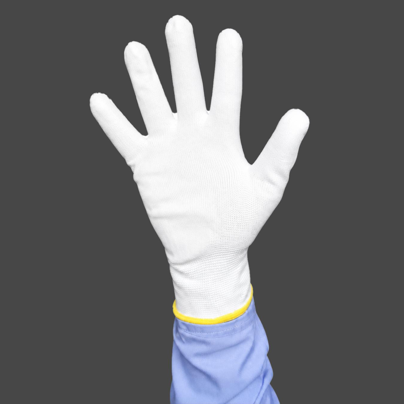 White on White PU Gloves