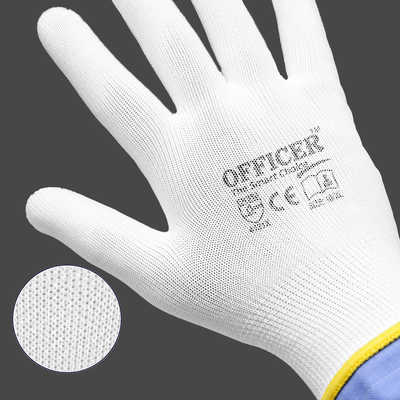 White on White PU Gloves