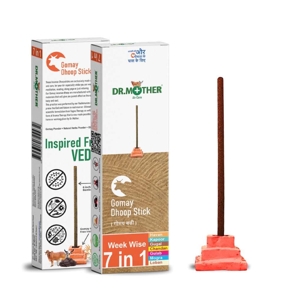 7 in 1 Bambooless Gomay Dhoopstick Master Pack of 7 Fragrance 35 Sticks