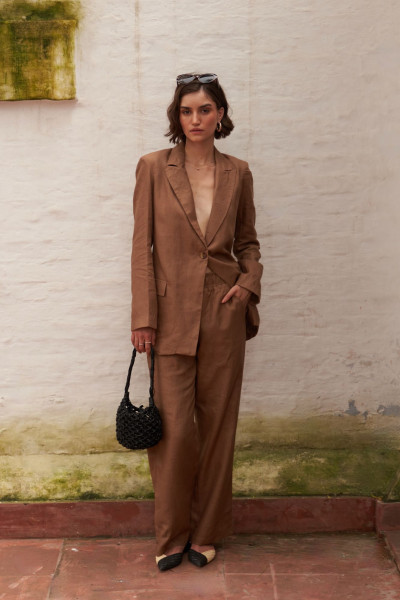 Pure Linen Brown Co-ord Set