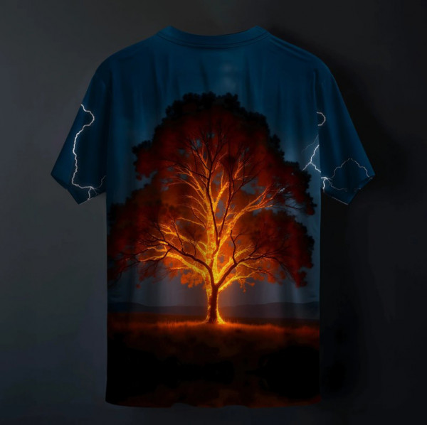 Jungle Flames Printed Tee for Bold and Fiery Streetwear Style