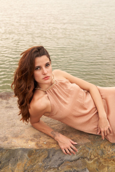 Desert Glow Metal Neck Dress