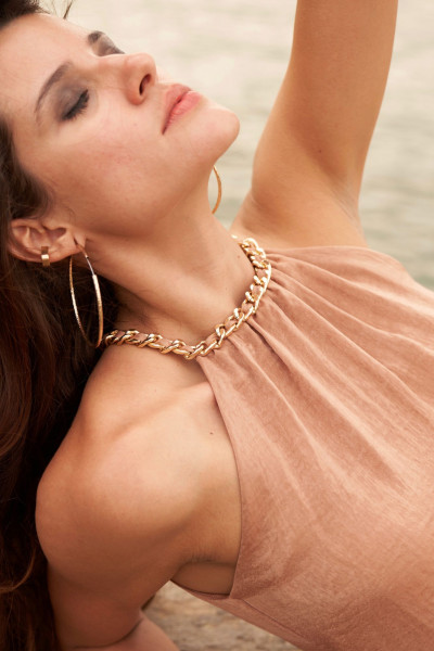 Desert Glow Metal Neck Dress